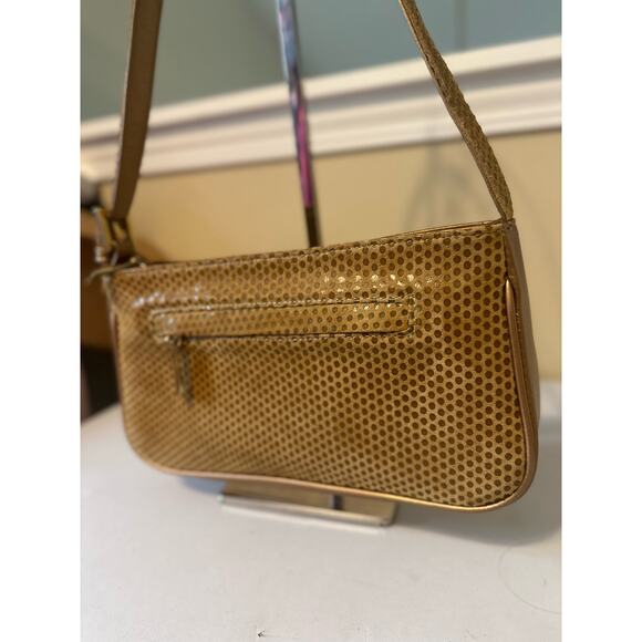 VTG Genuine Leather Shoulder Bag Baguette Textured Boho Y2K - Picture 6 of 13